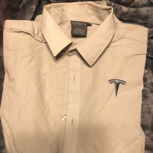 Grey Tesla button up shirt